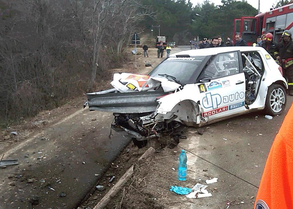 Kubias bil i samband med kraschen 2011 som höll på att kosta honom livet.