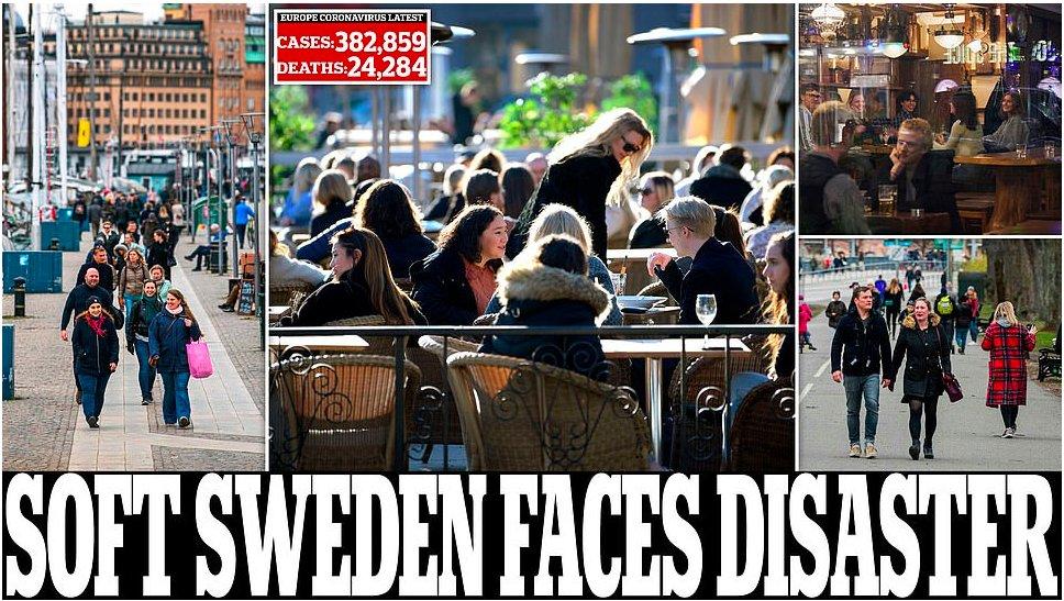 Daily Mail’s headline about Sweden and the country’s response to the corona virus.