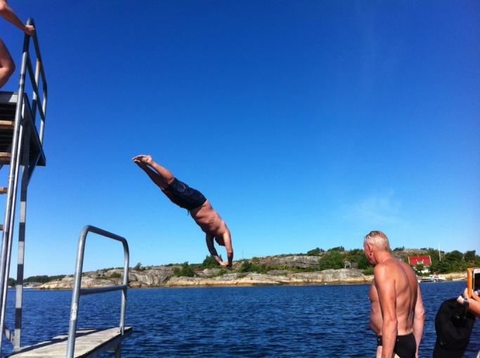 Mikael Holmbergs morgondopp i Strömstad, Seläterbadet 22 grader i vattnet!