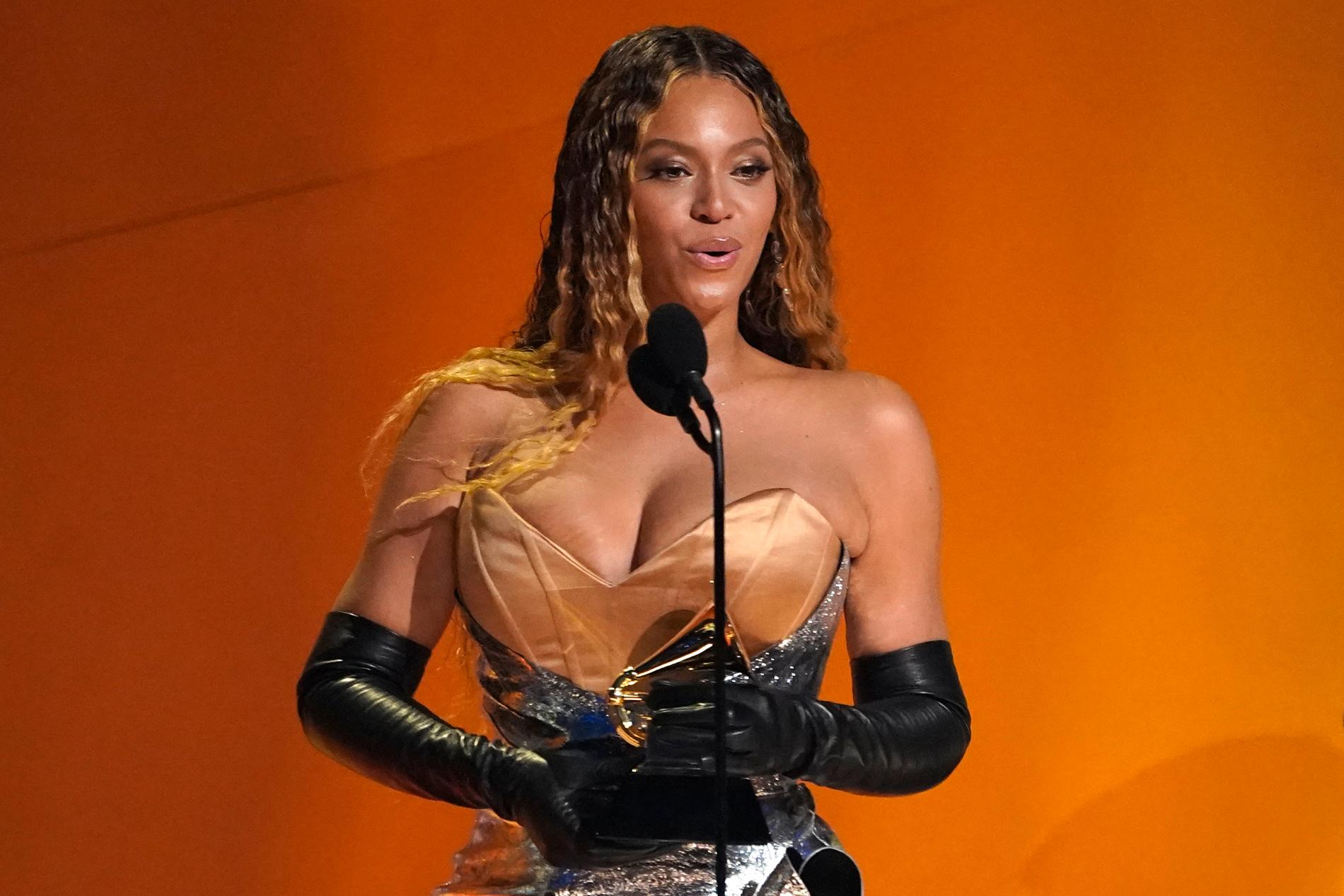 Beyoncé vid förra årets Grammygala. Arkivbild.
