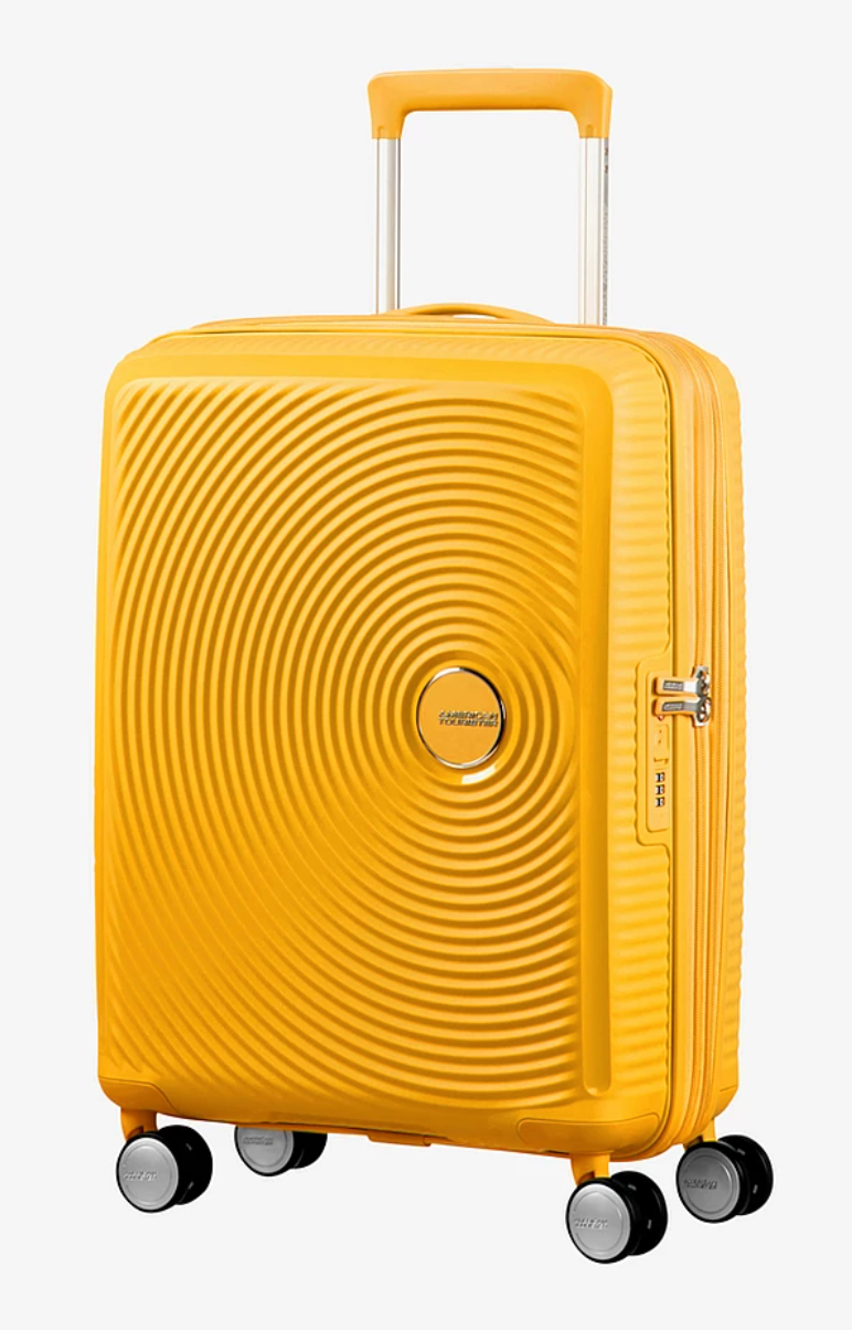 Expanderbar gul kabinväska.