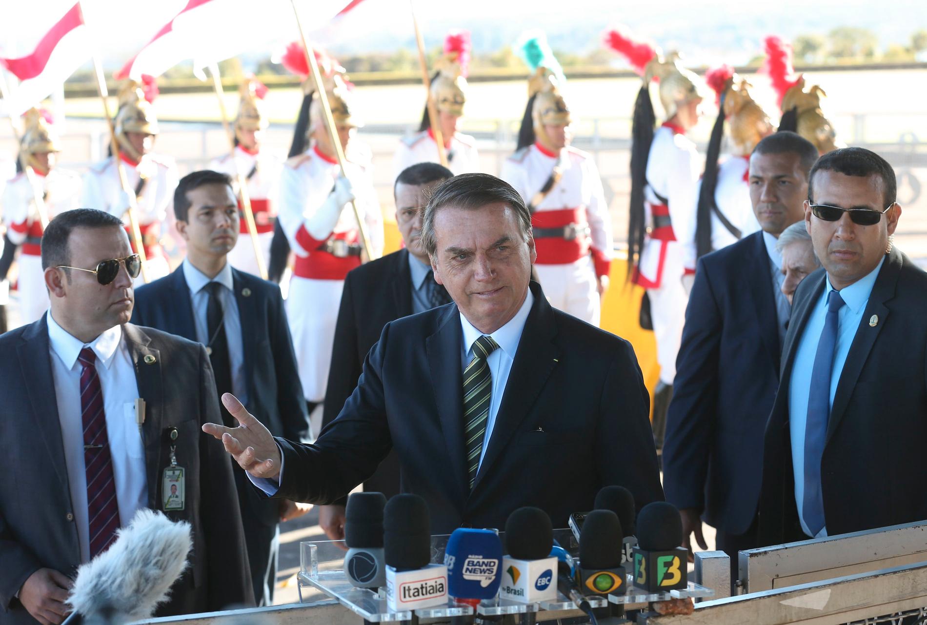 Jair Bolsonaro vid presidentresidenset Alvorada i Brasília i förra veckan.