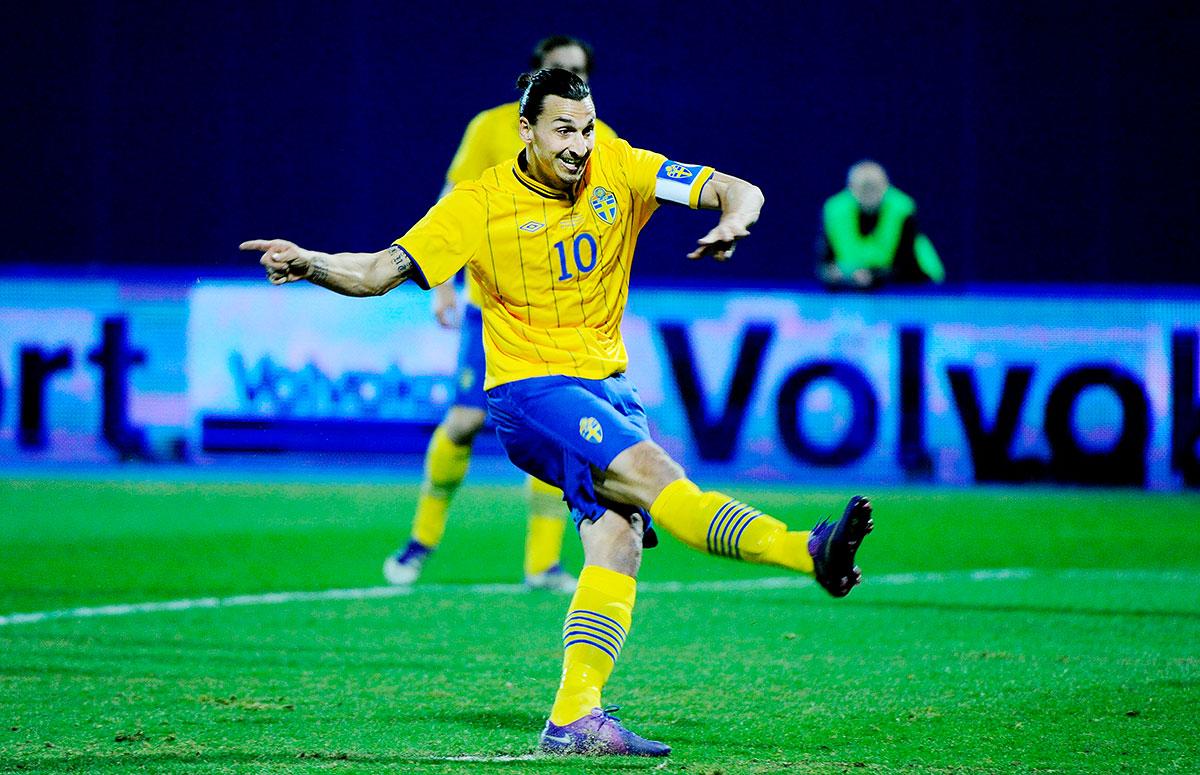 29 februari 2012 Träningsmatch borta mot Kroatien och Zlatan sätter 1–0 på straff. Matchen slutade 3–1 till svenska gästerna.