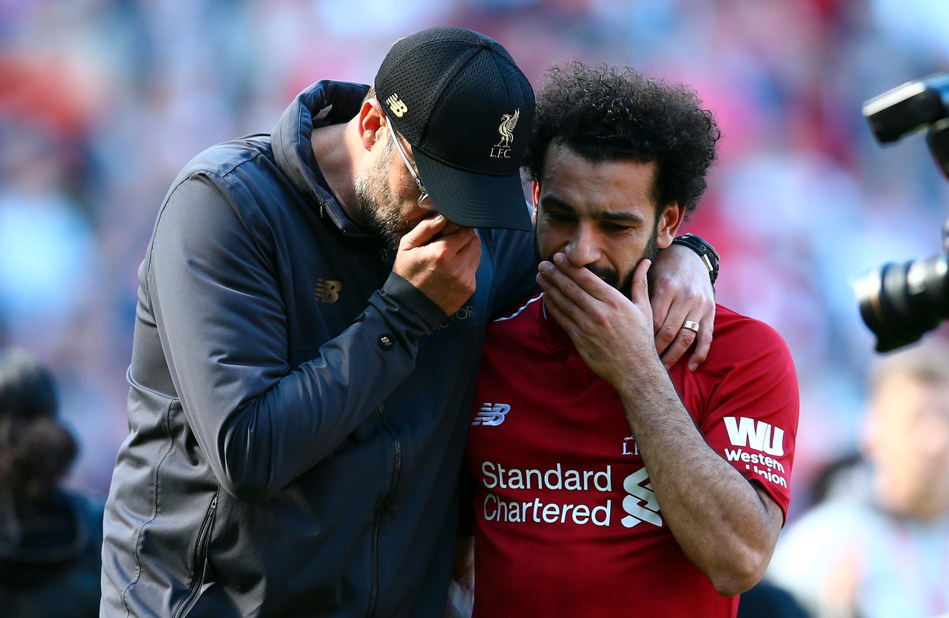 Liverpools Jürgen Klopp och Mohamed Salah