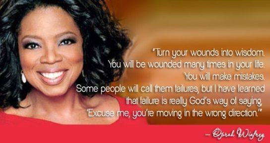 Låt dina sår förvandlas till visdom tycker allas vår Oprah