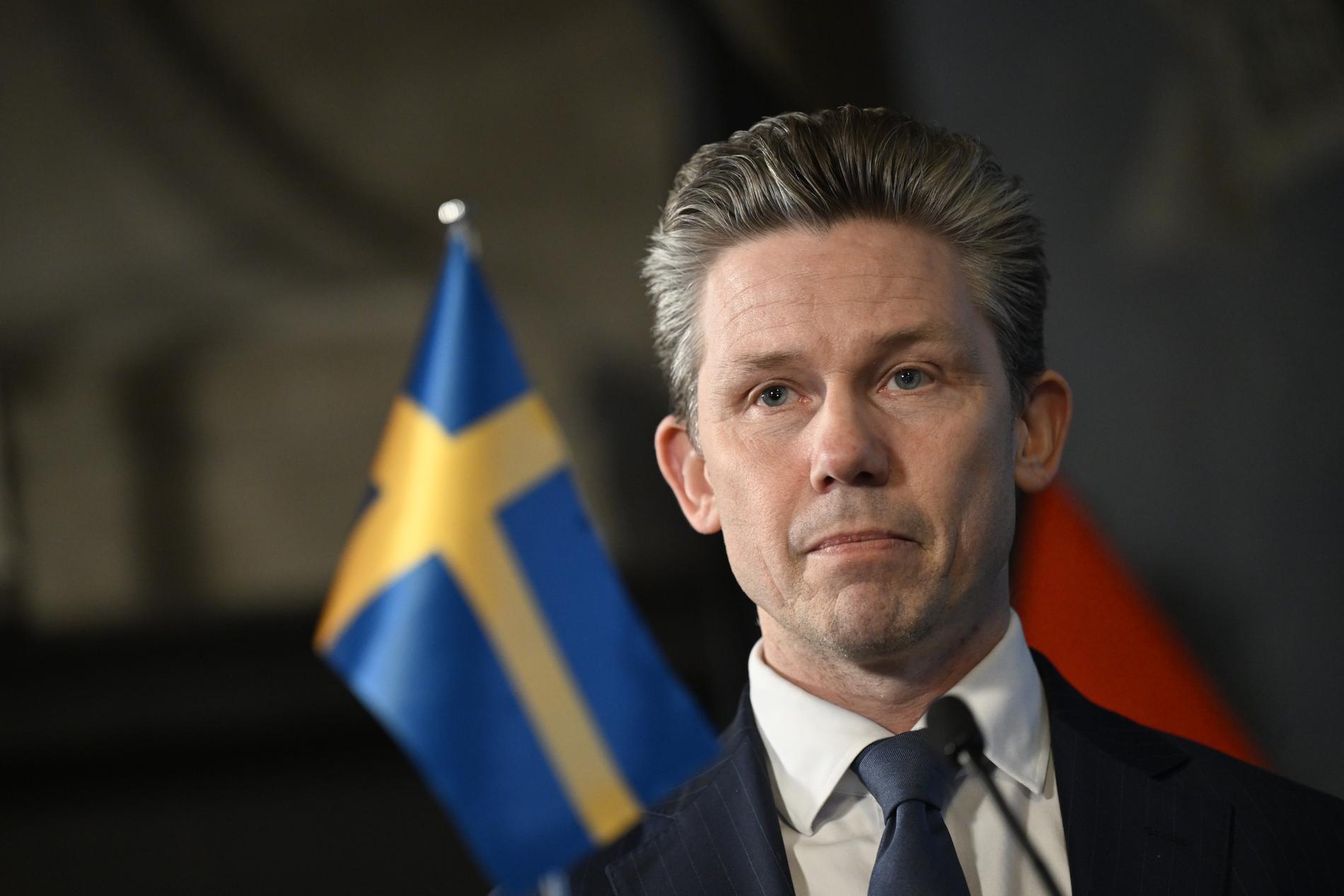 Sveriges försvarsminister Pål Jonson (M). Arkivbild.