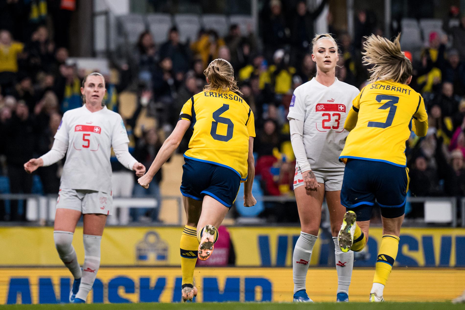Alisha Lehmann deppar efter att Sverige gjort 1–0.
