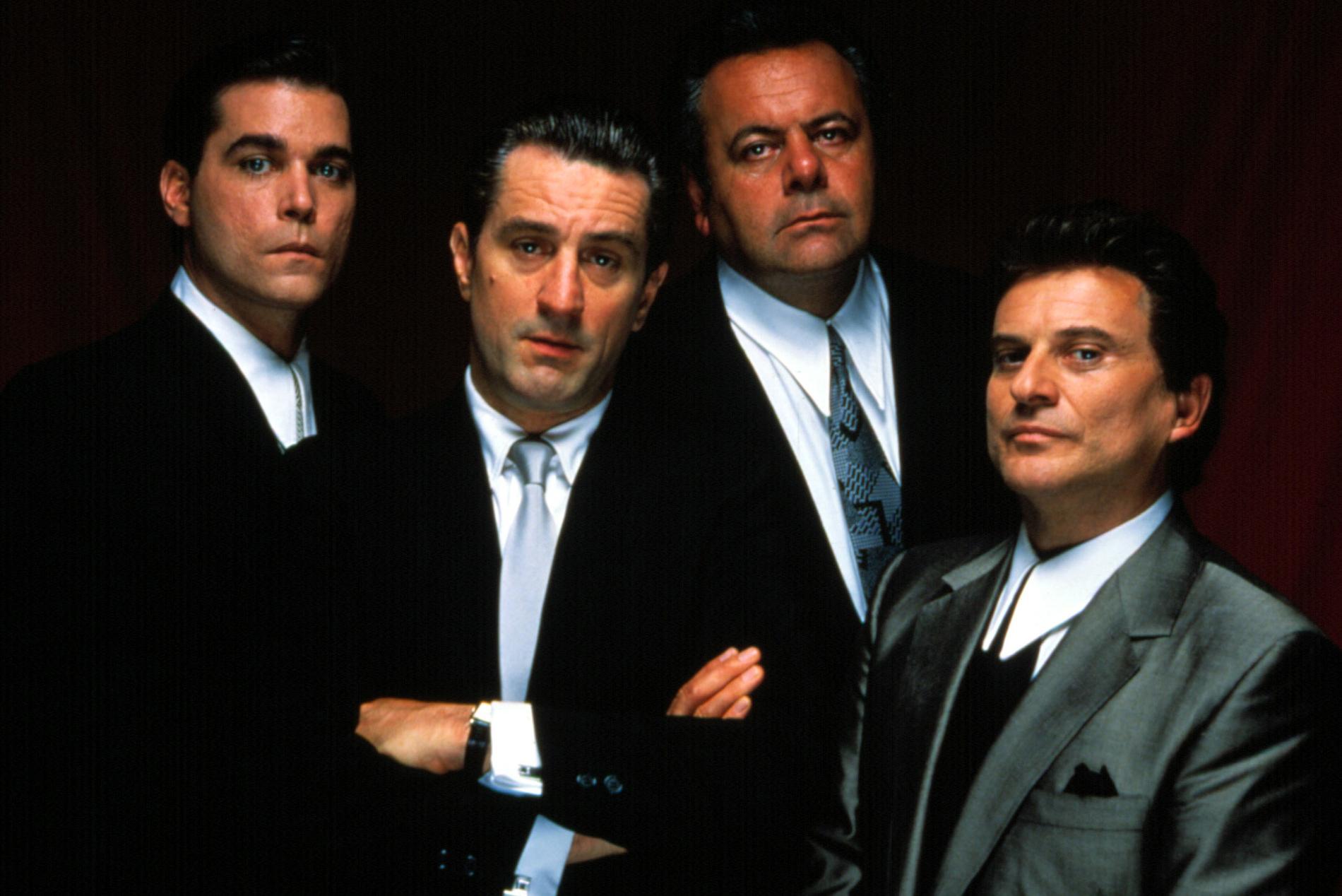 Ray Liotta, Robert De Niro, Paul Sorvino och Joe Pesci i ”Maffiabröder”.