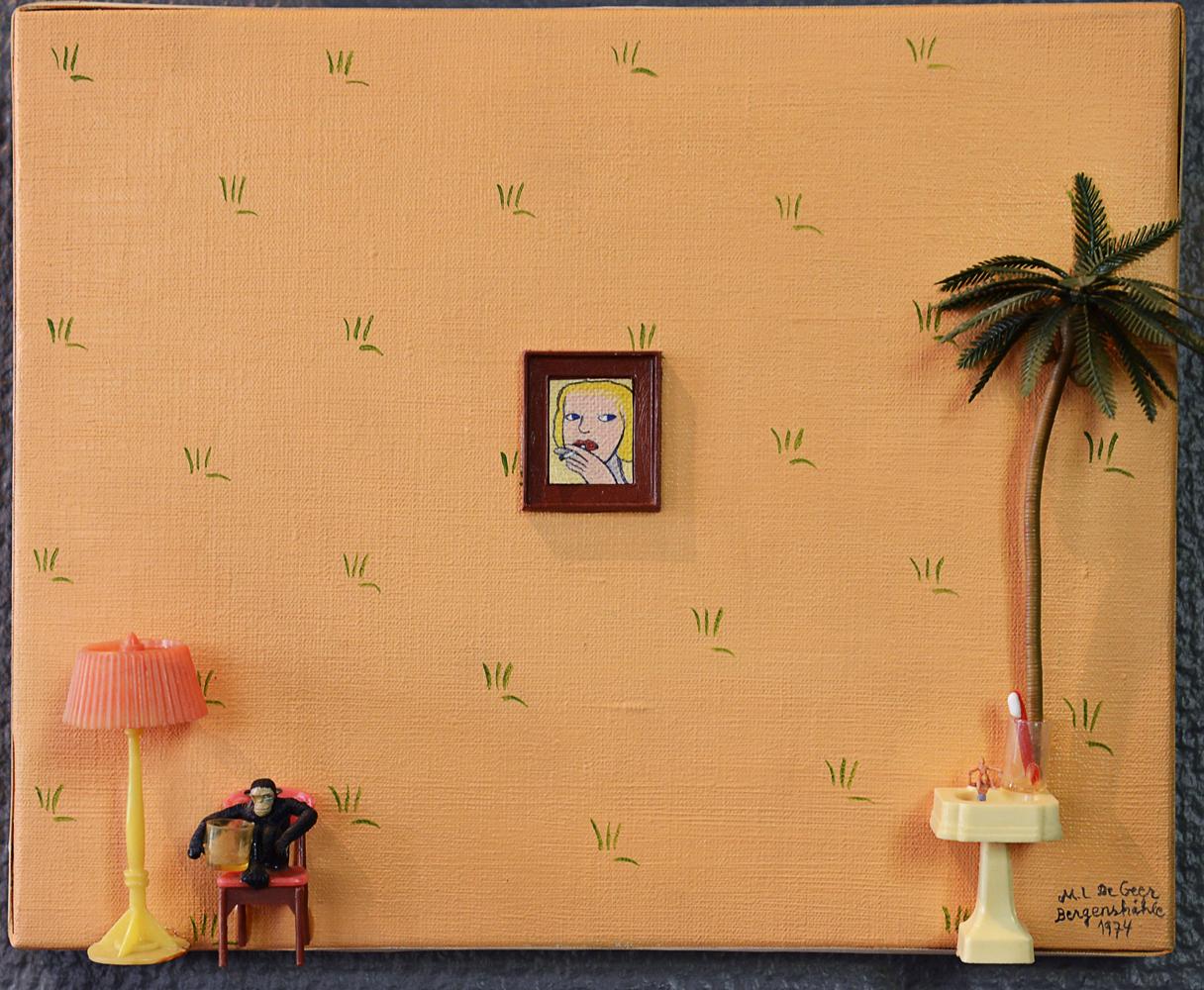 Den lilla tavlan "Home at an ape II" av Marie-Louise Ekman. Utropspris 12 000–15 000 kronor.