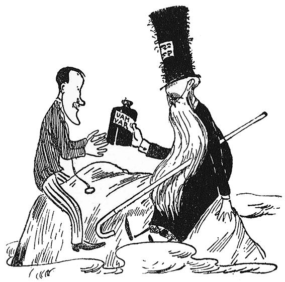 fakirens födelse I humoresken ”Huru jag blev fakir” (1895) redogör Falstaff för sin upphöjelse till fakir. Tecknad av Albert Engström.