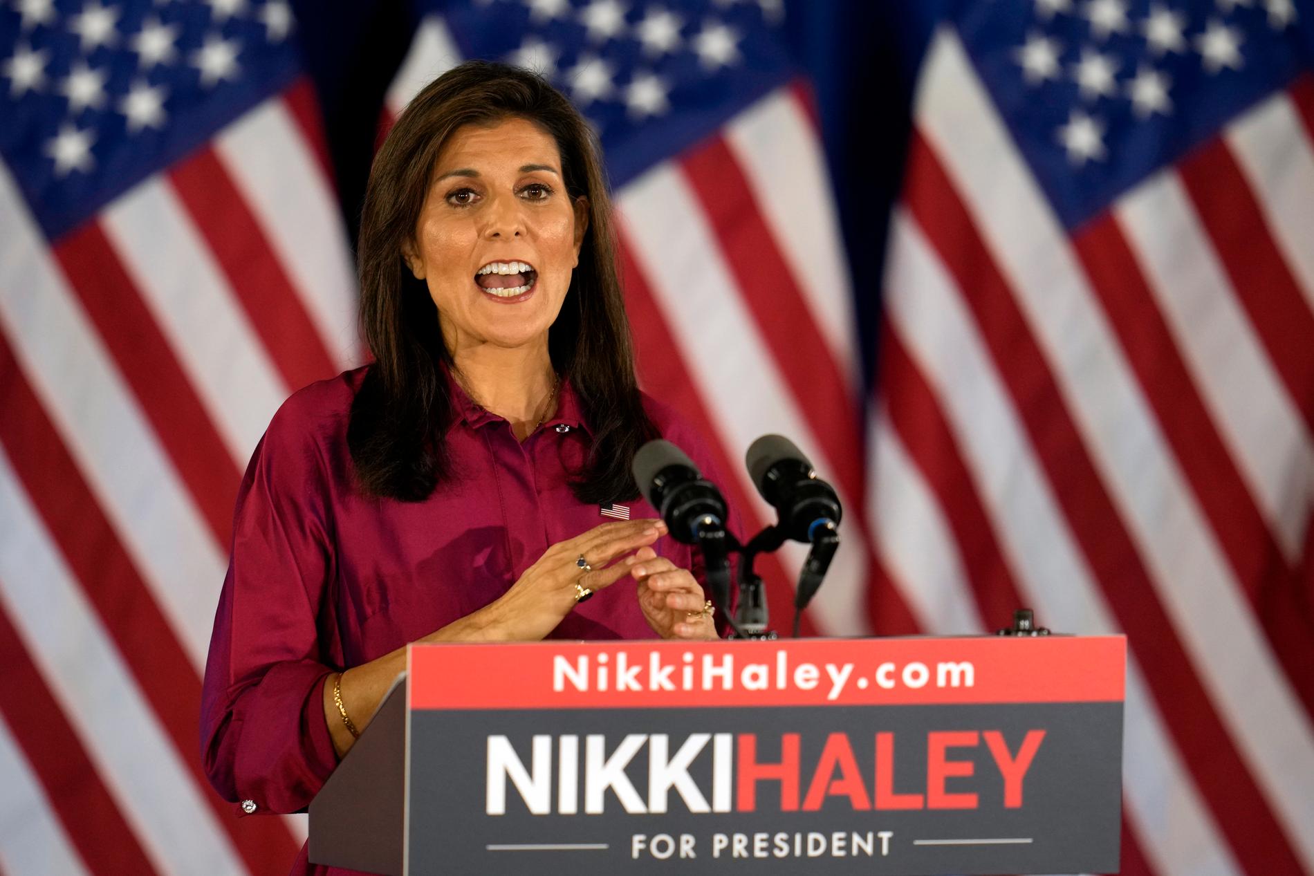 Den aspirerande presidentkandidaten för Republikanerna, Nikki Haley, ställer inte upp i ABC News tv-debatt. Arkivbild