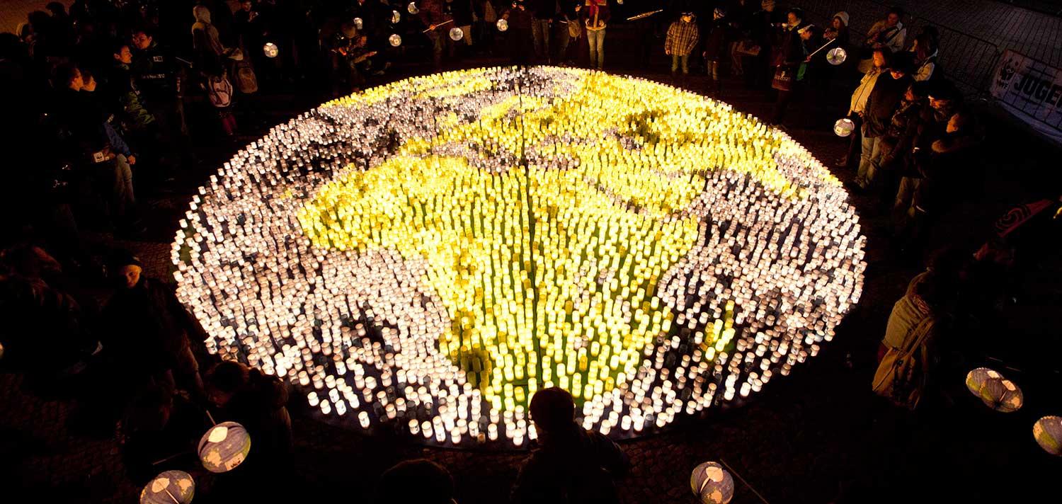 Firandet av Earth hour i Berlin 2012.