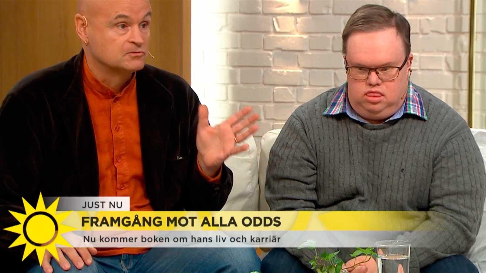 Mats Melin med författaren Mats Ahlsén i Nyhetsmorgon.
