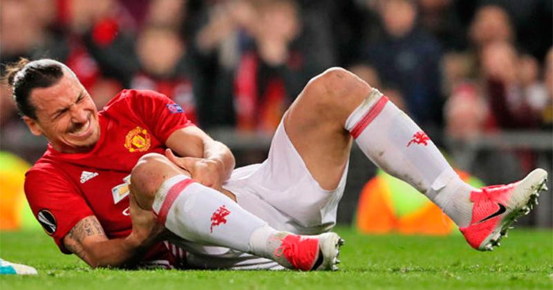 Zlatan när han ådrog sig knäskadan.