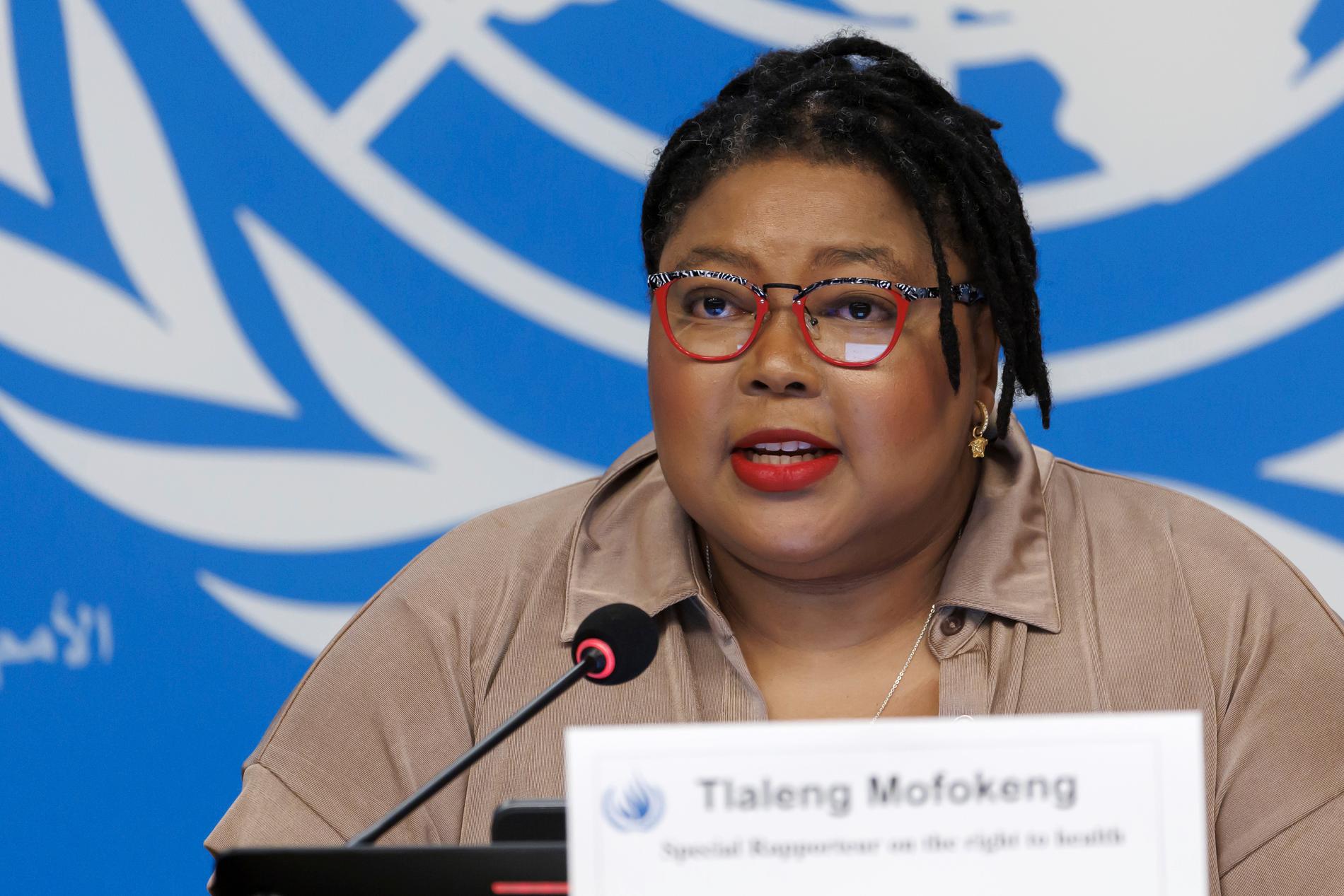 FN:s särskilda rapportör för rätten till hälsa, Tlaleng Mofokeng.