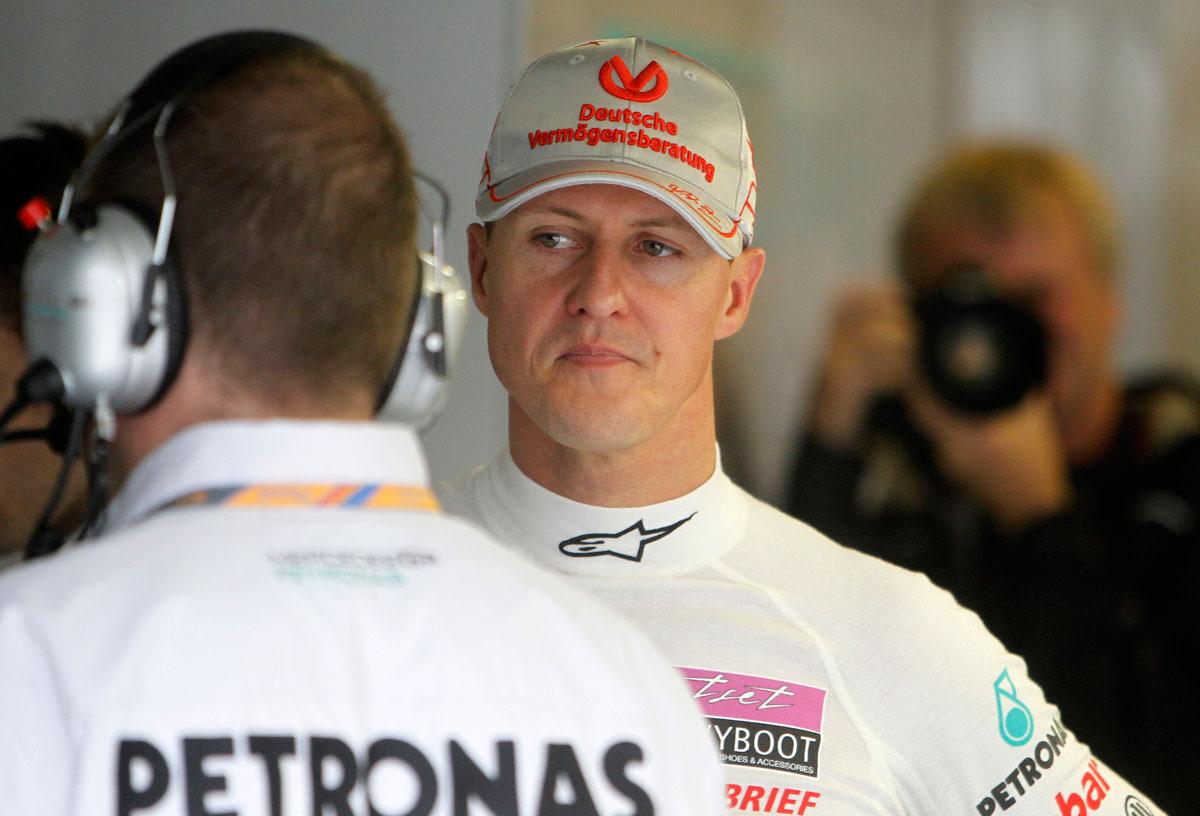 2011 En något fundersam Schumacher vid Ungerns GP.