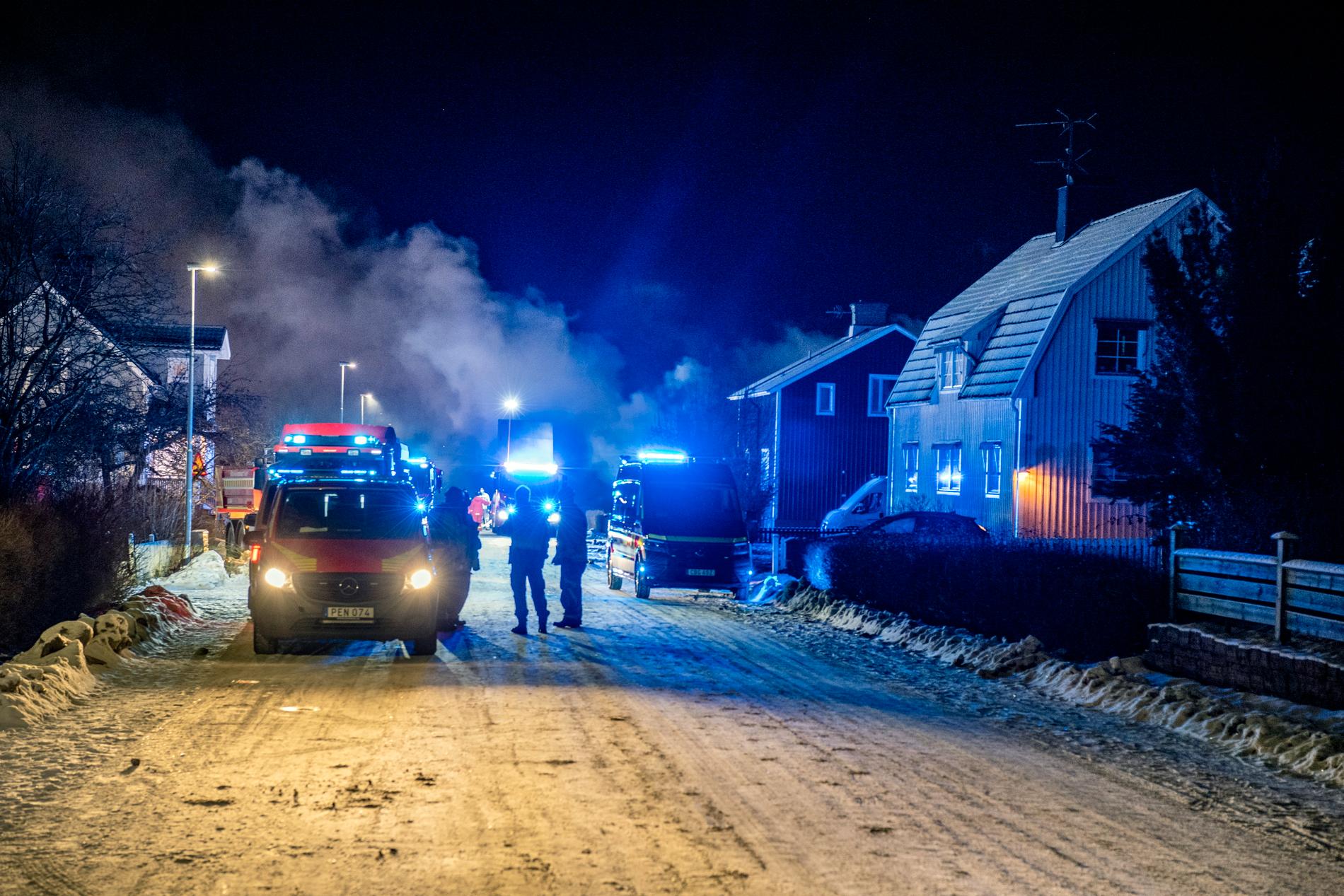 Villan totalförstördes i branden i Sandviken.