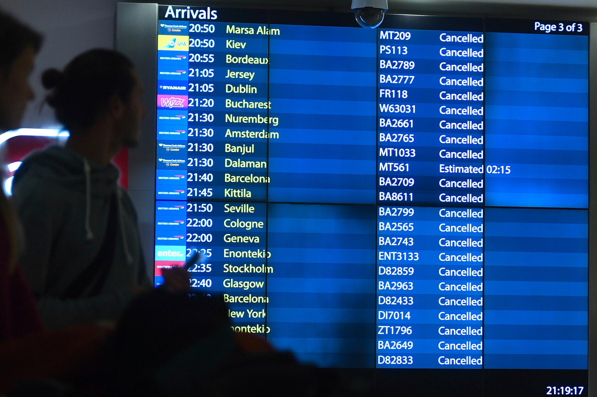 Londonflygplatsen Gatwick i London tvingades ställa in flygtrafiken i december sedan obemannade flygfarkoster siktats över flygplatsen. Arkivbild.