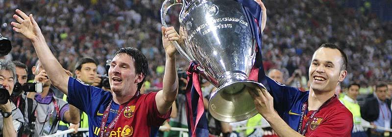 Lionel Messi och Andres Iniesta.