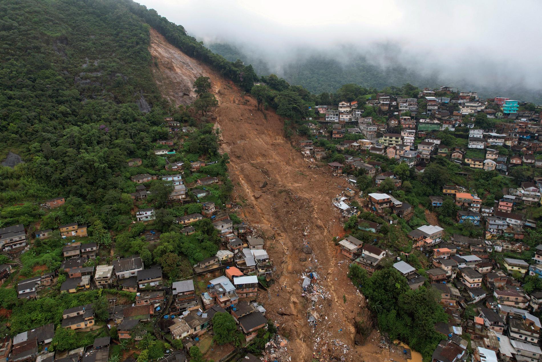 Petrópolis efter jordskredet.