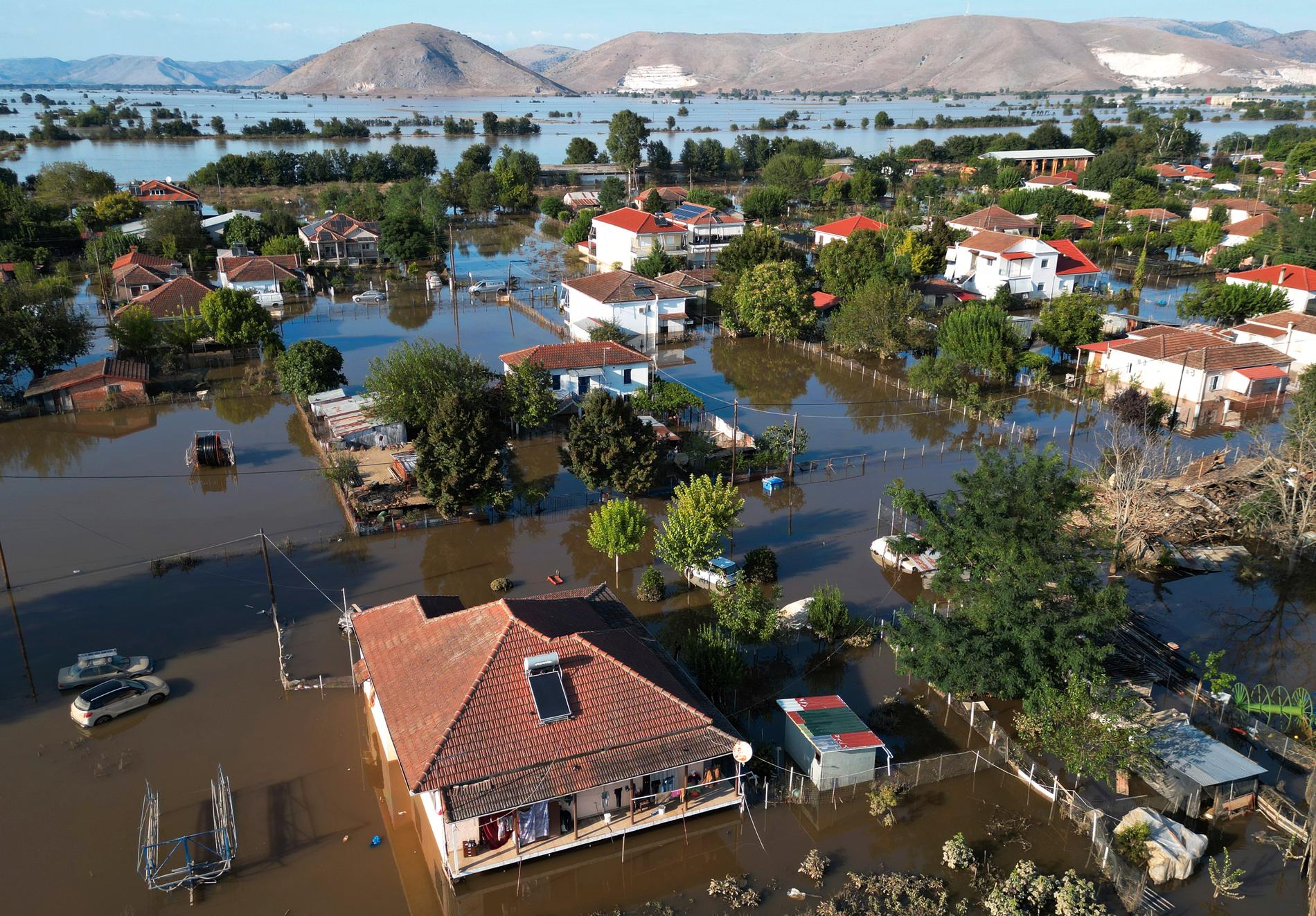 Översvämningar i centrala Grekland i september förra året.