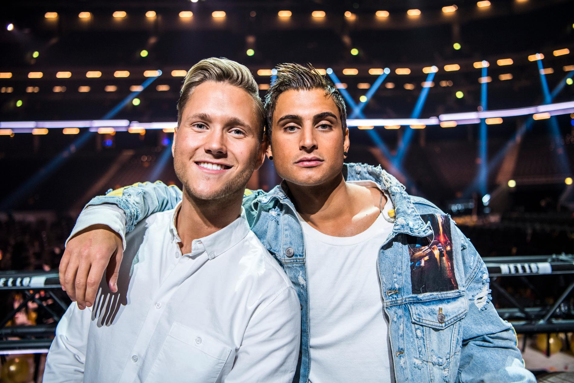 Viktor Frisk och Samir Badran på Melodifestivalen 2018.