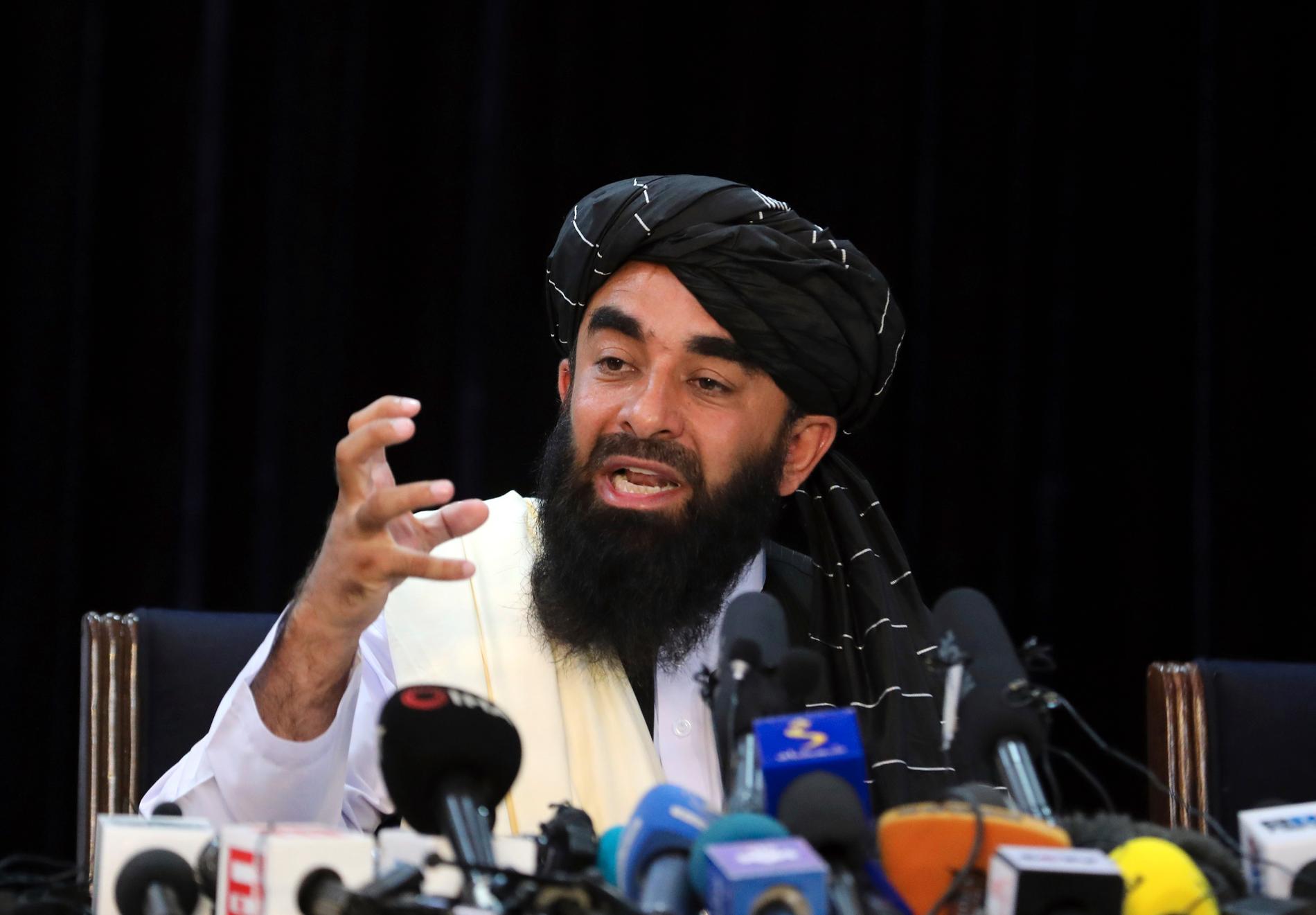 Zabihullah Mujahid, talibanernas talesperson. 