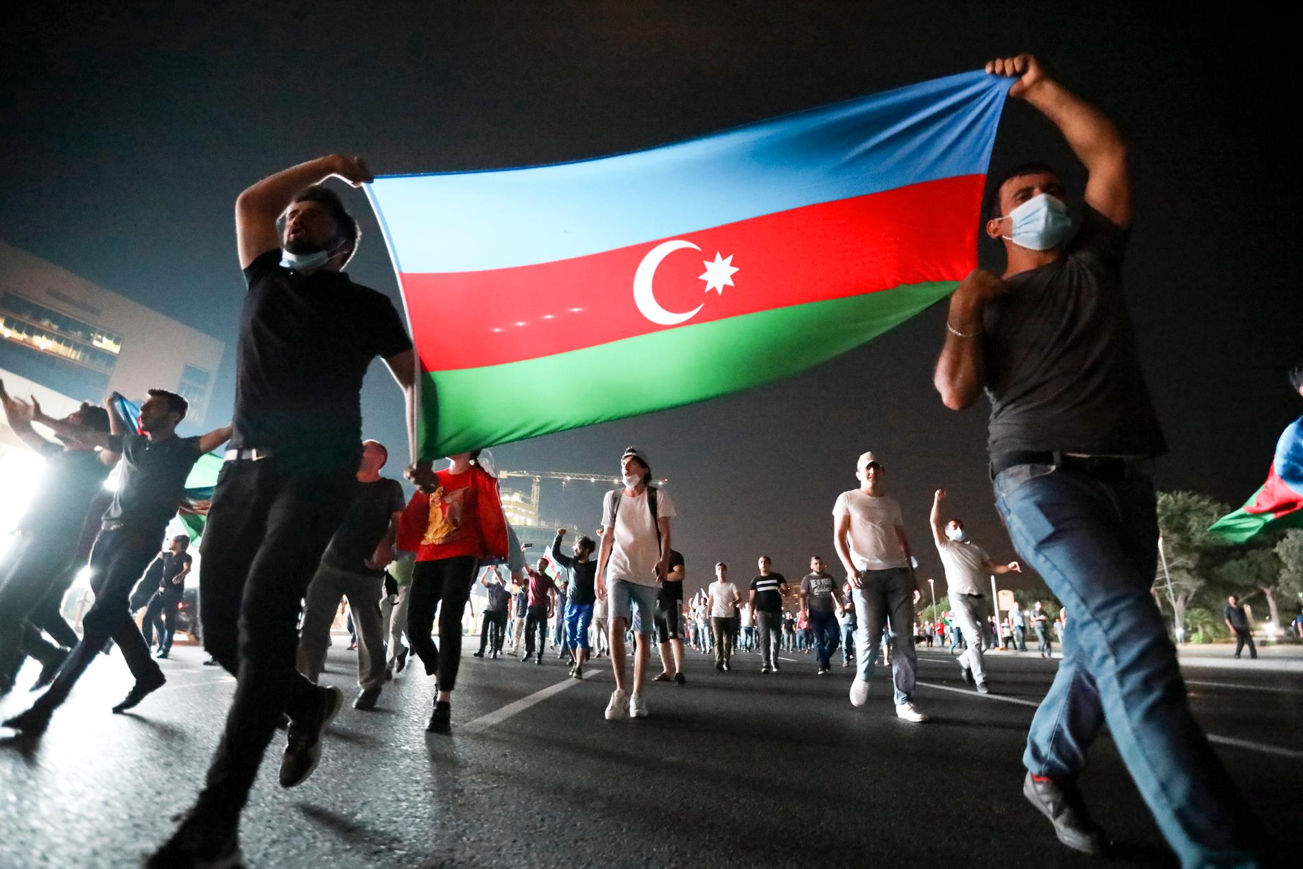 Demonstration i Baku på tisdagen.