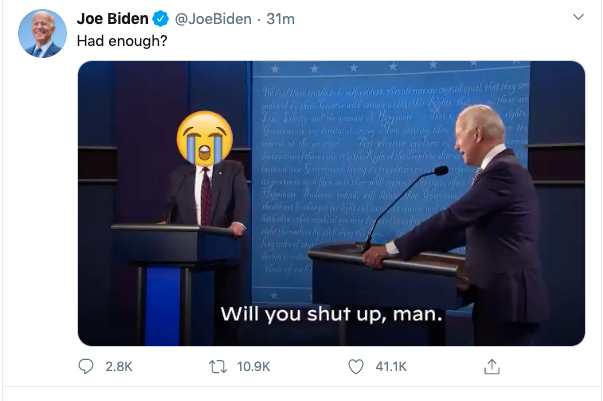 Skärmdump från Joe Bidens Twitter.