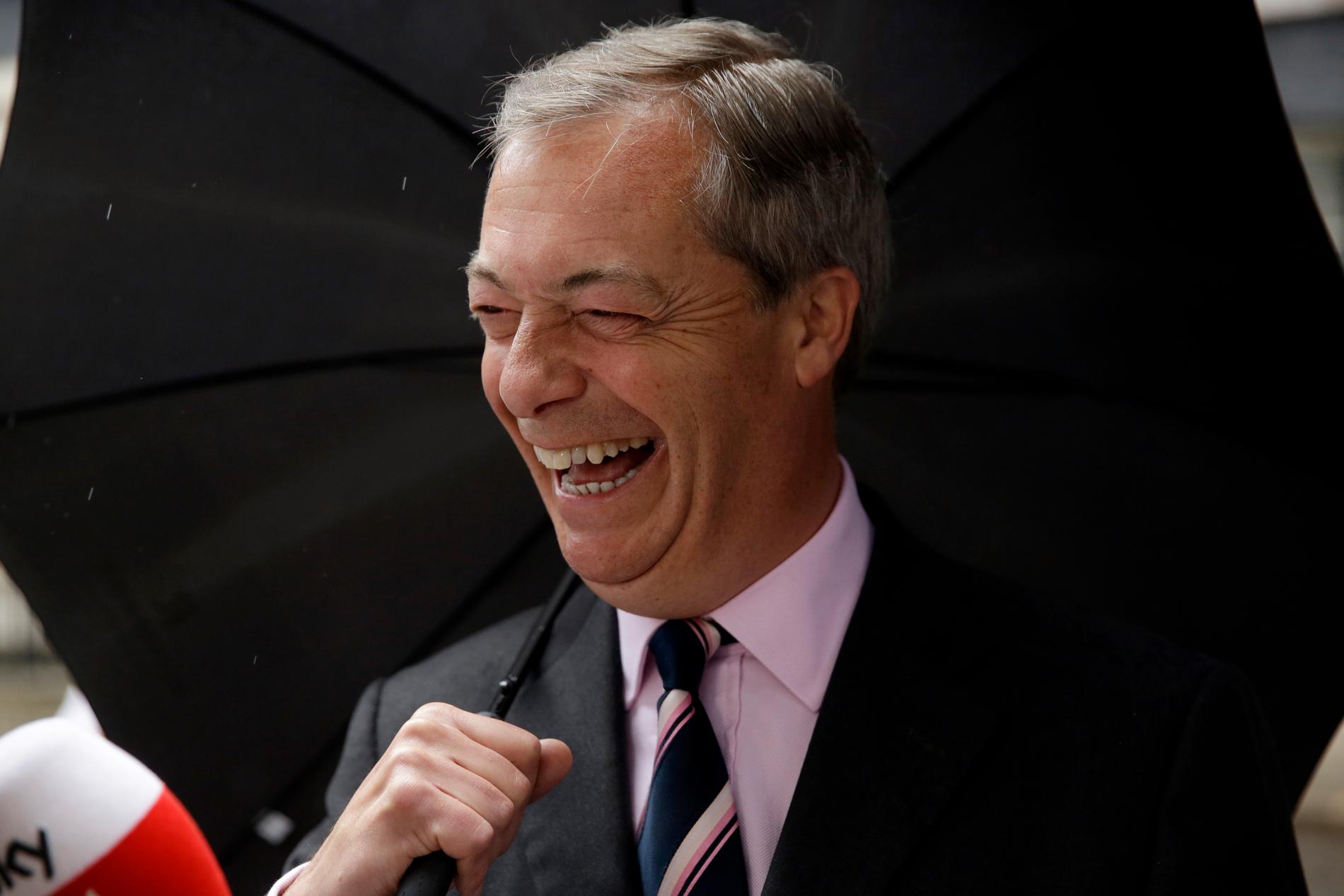Brexitpartiets ledare Nigel Farage riskerar att få sitta som grupplös, med ytterst begränsad talartid, i EU-parlamentet. Arkivfoto.
