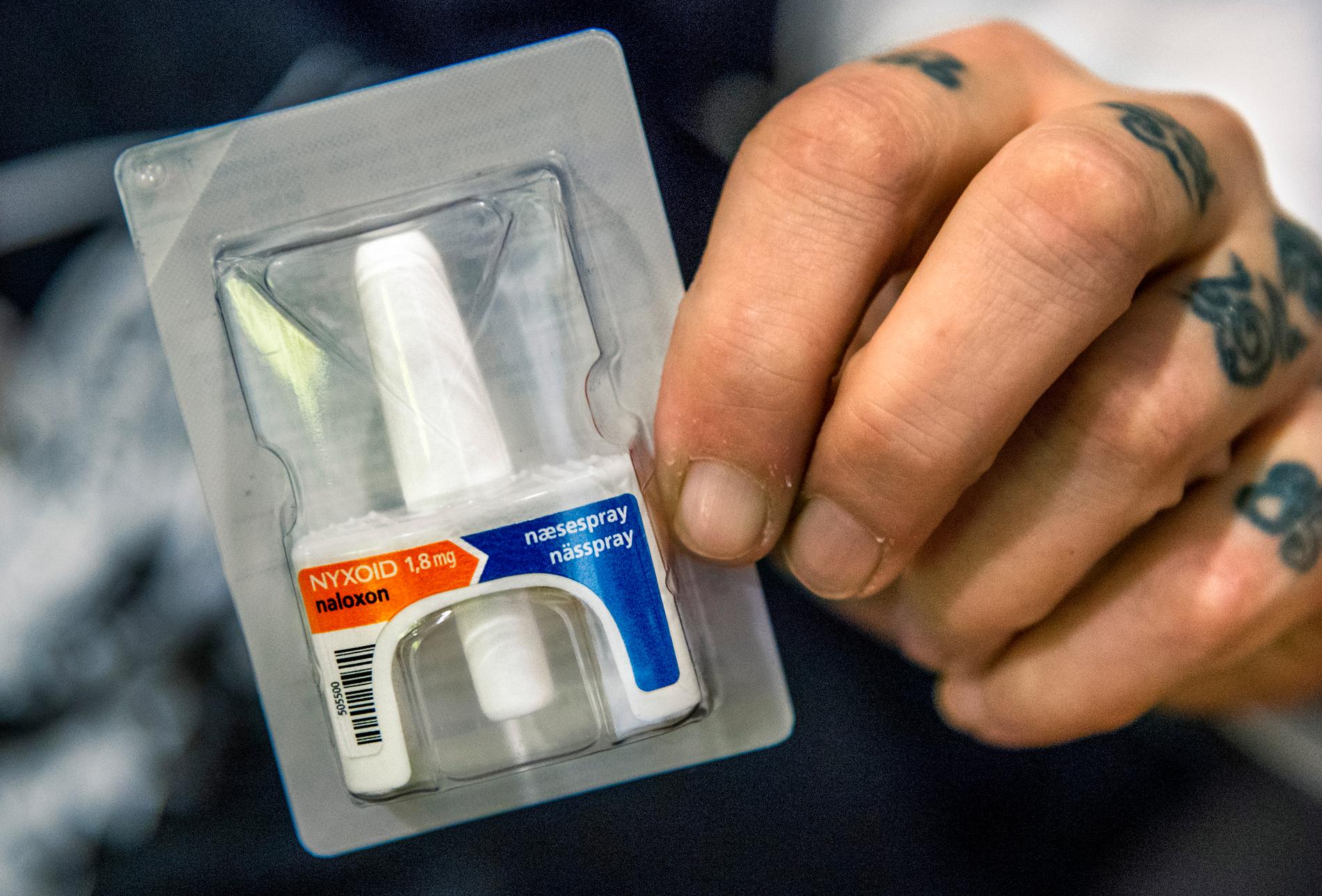 Motgiftet naloxon i form av nässprej, som kan häva dödliga överdoser hos narkotikamissbrukare.
