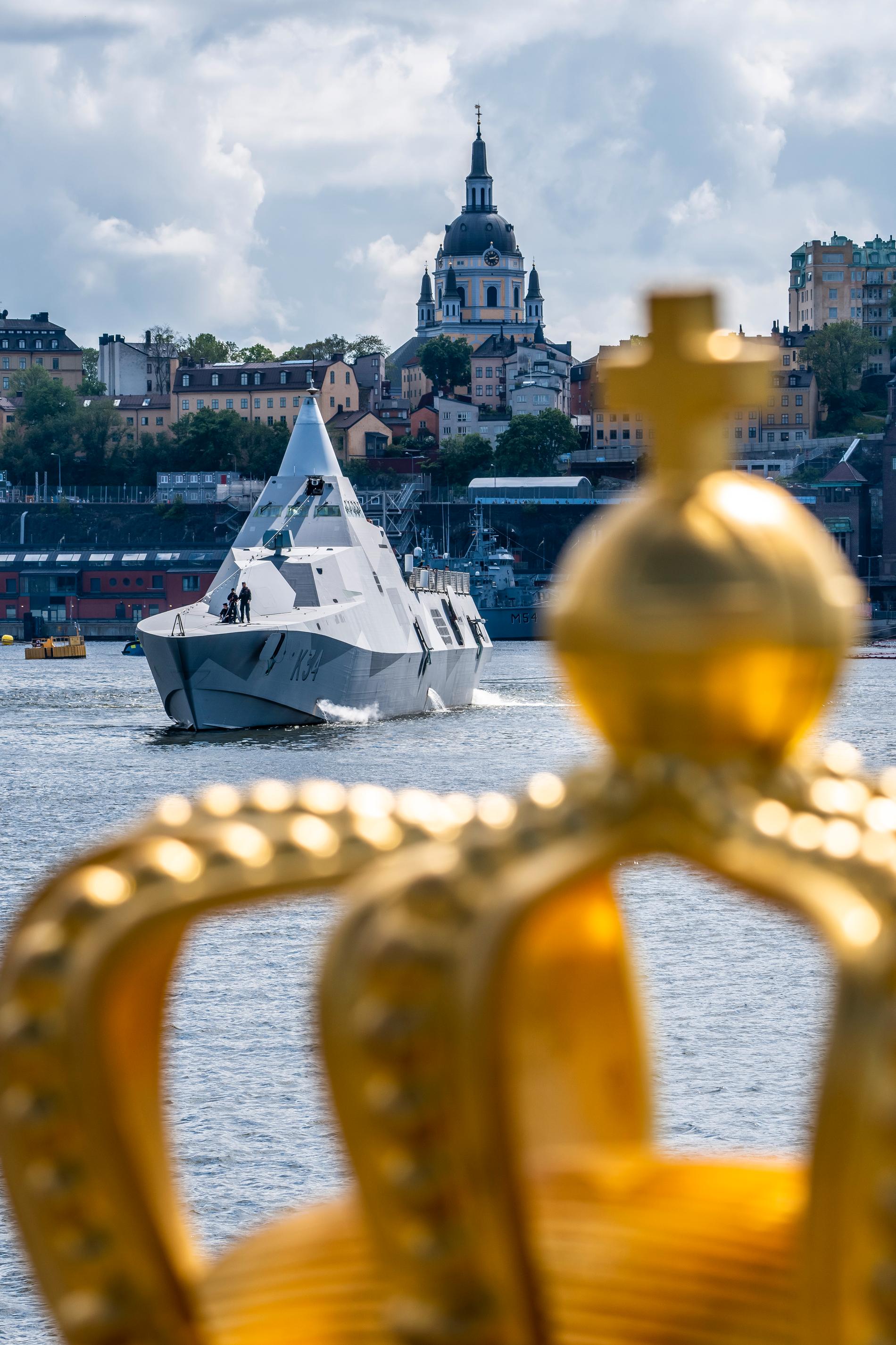 Svenska HMS Nyköping i samband med övningen Baltops 2022, där 16 nationer, ett 40-tal fartyg och 7000 personer deltar.