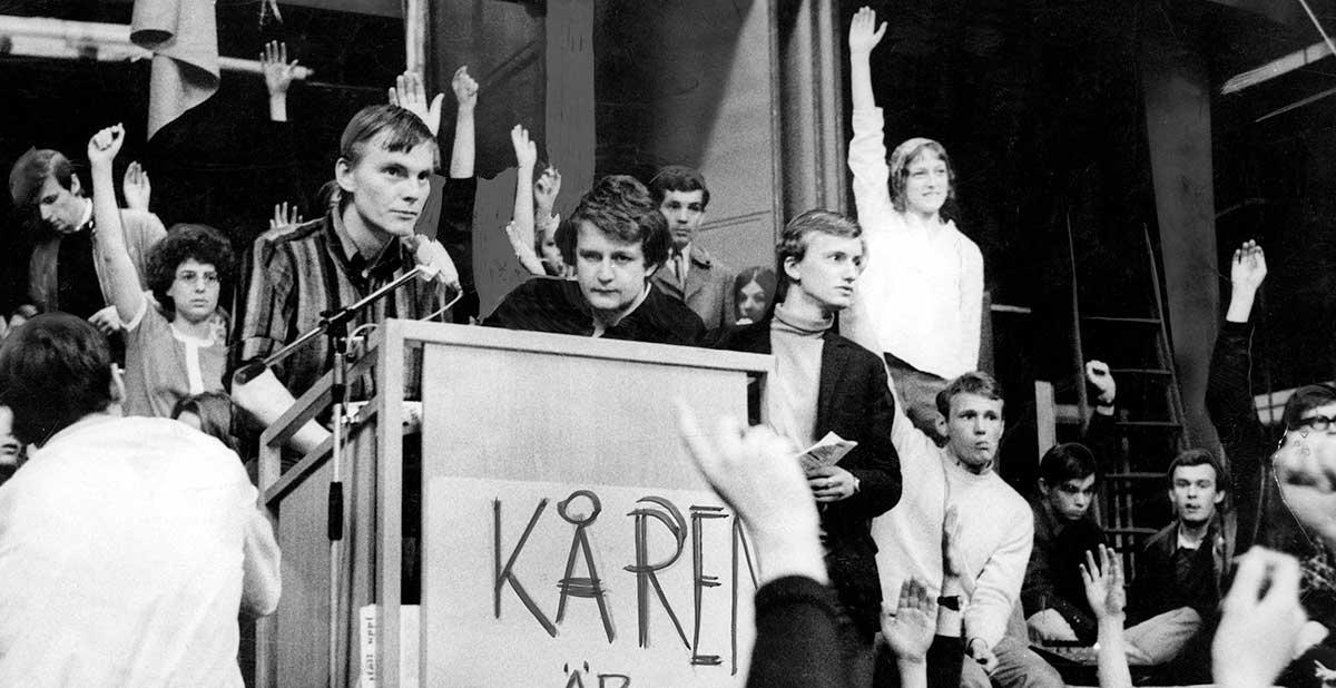 En av 40-talisternas mer omtalade protester: ockupationen av kårhuset på Stockholms universitet 1968.