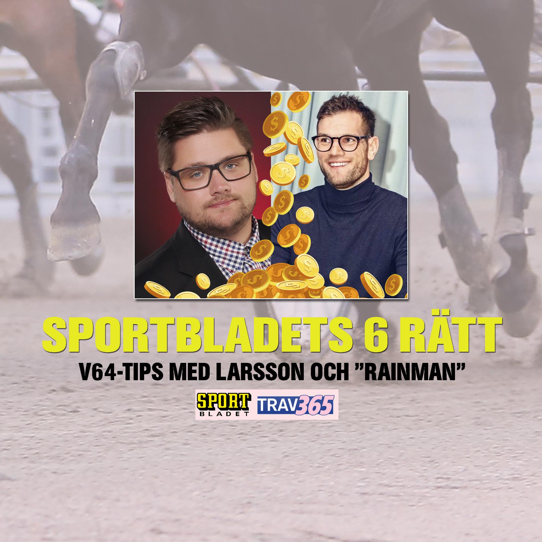”Sportbladets 6 rätt” med Nils Larsson och Joakim ”Rainman” Rosenhed.