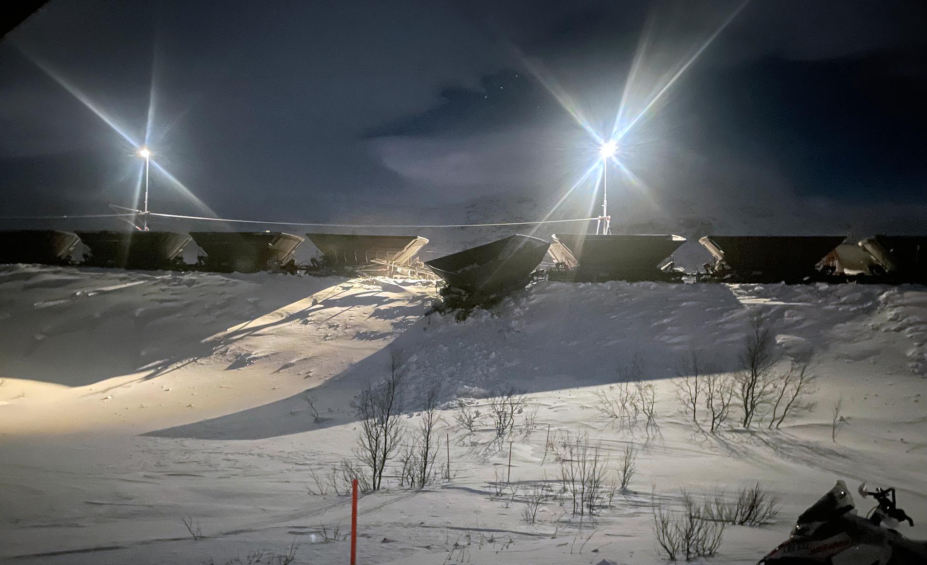 I vinter har två urspårningar på Malmbanan gjort att lagren vid gruvan i Kiruna vuxit.