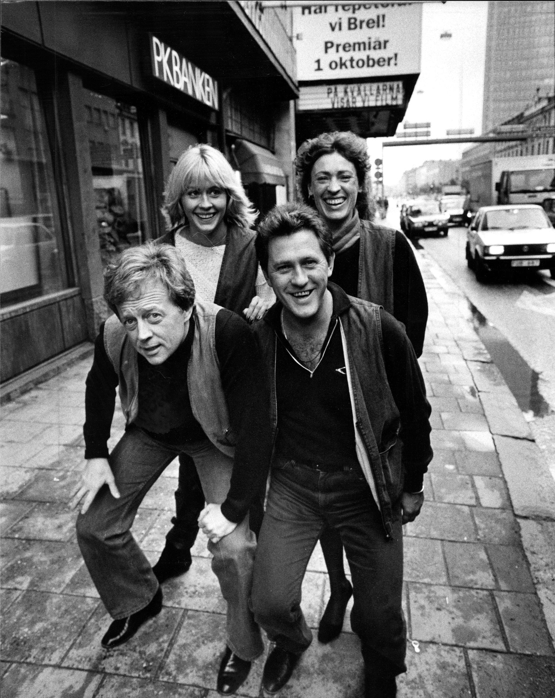 Lars Humble, Nina Gunke, Tommy Körberg och Evabritt Strandberg medverkade i musikalen ”Brel” 1983.