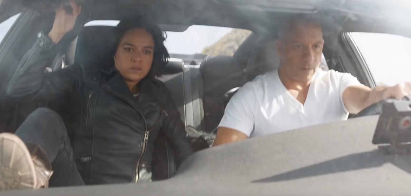 Michaelle Rodriguez och Vin Diesel i ”Fast & furious 9”.