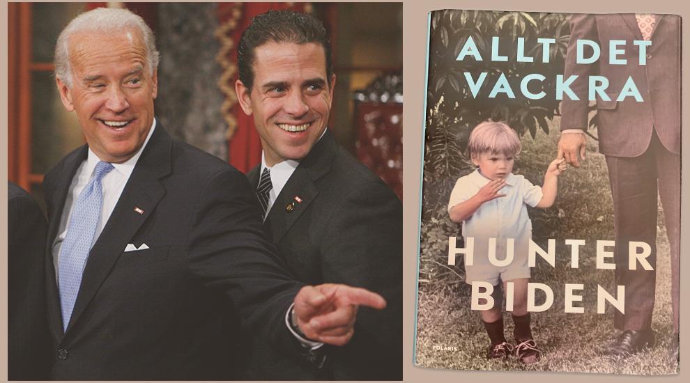 Joe och Hunter Biden och Hunters bok ”Allt det vackra” som handlar om hans uppväxt och liv.