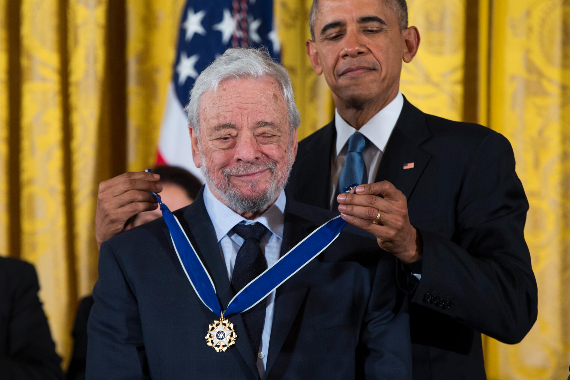 Stephen Sondheim belönades med USA:s finaste civila utmärkelse 2015.