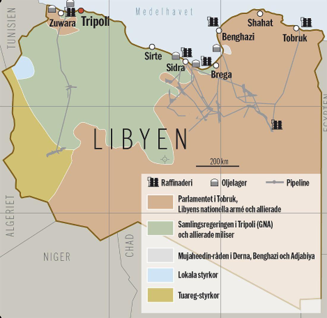 Libyen är ett delat land