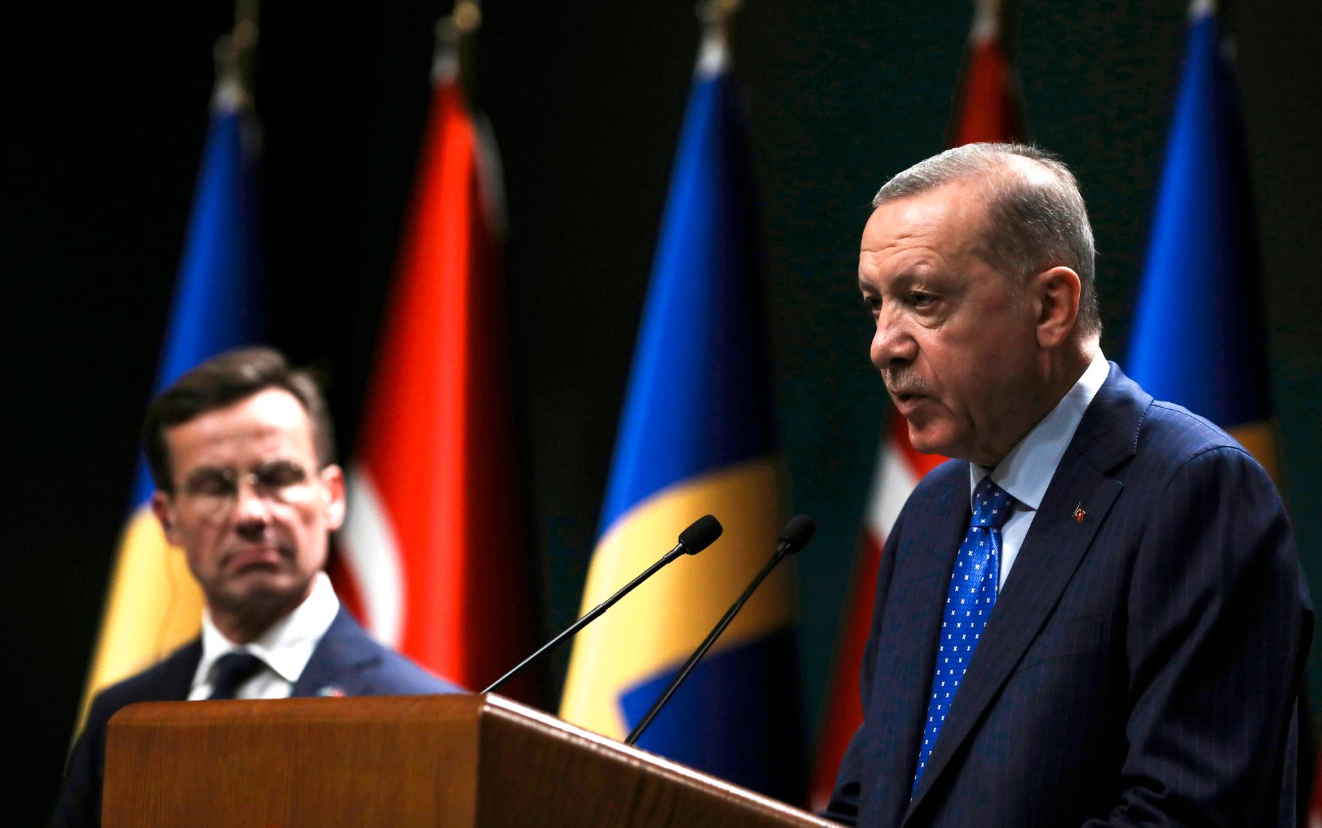 Ulf Kristersson och Recep Tayyip Erdogan i Ankara i november 2022.