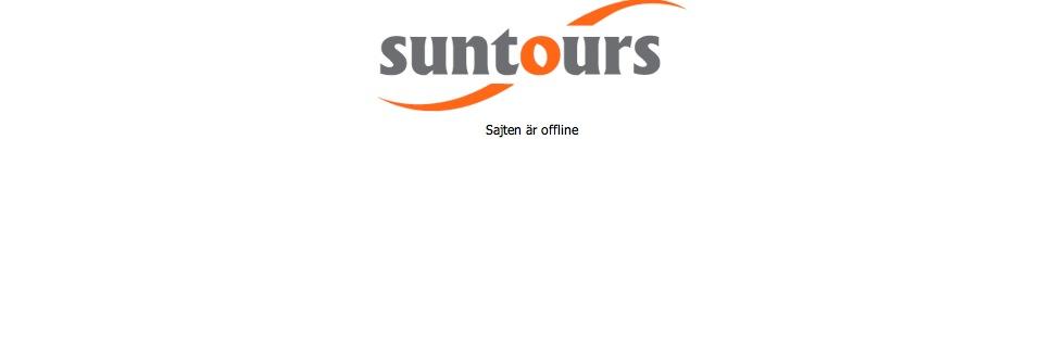 Nedsläckt. Suntours sajt hade stängts ner på torsdagseftermiddagen.