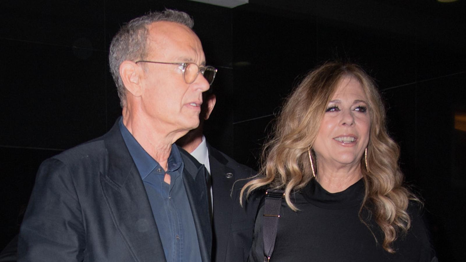 Tom Hanks med hustrun Rita Wilson i New York.