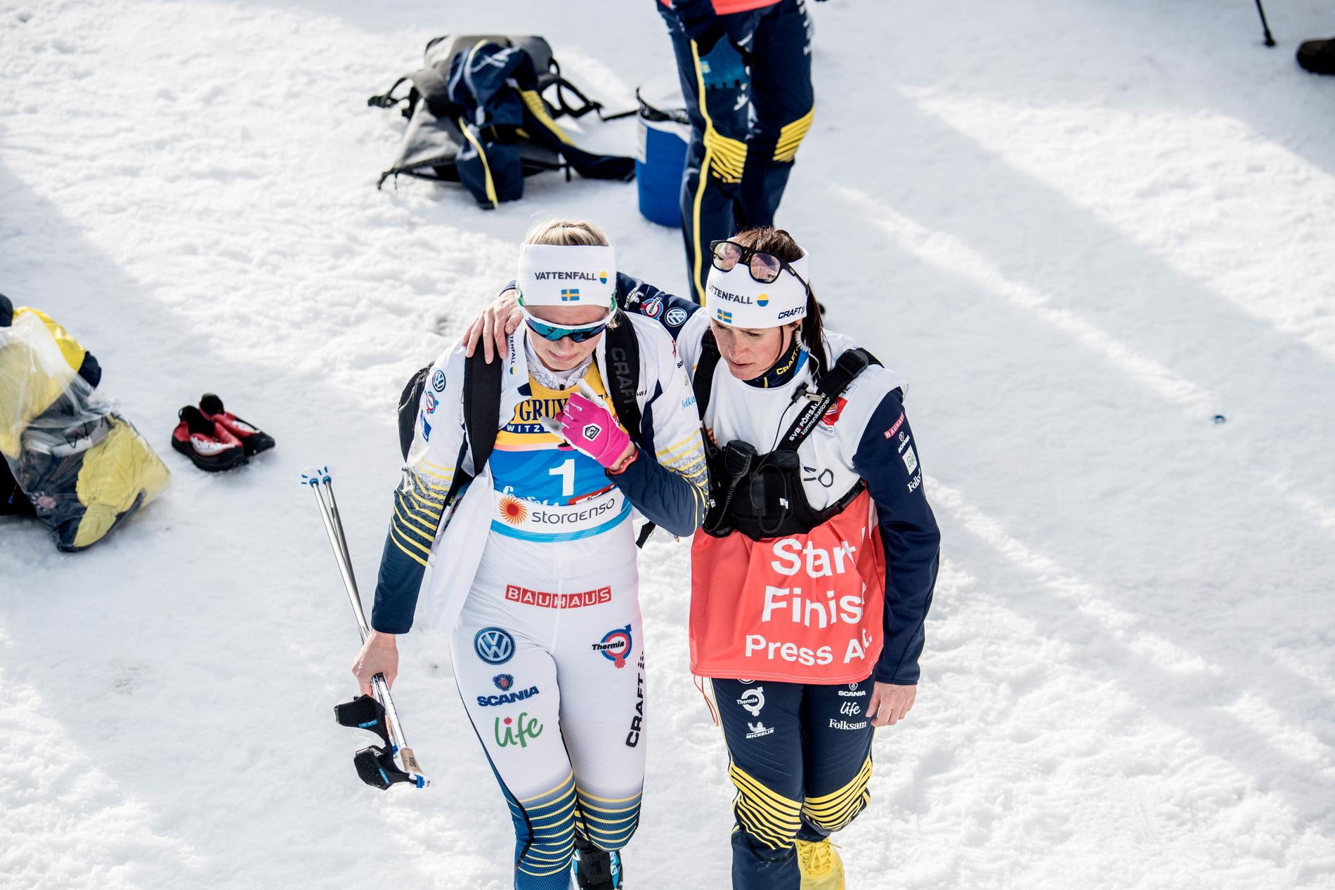 Maja Dahlqvist i tårar efter sprintfinalen 2019. 
