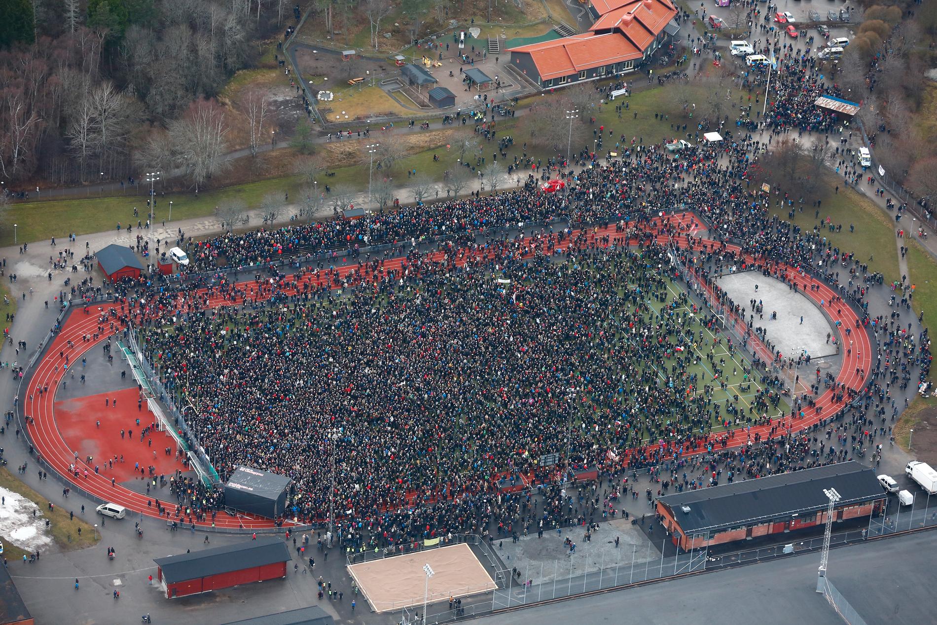 Den antirasistiska demonstrationen i Kärrtorp 2013 samlade 16 000 personer.