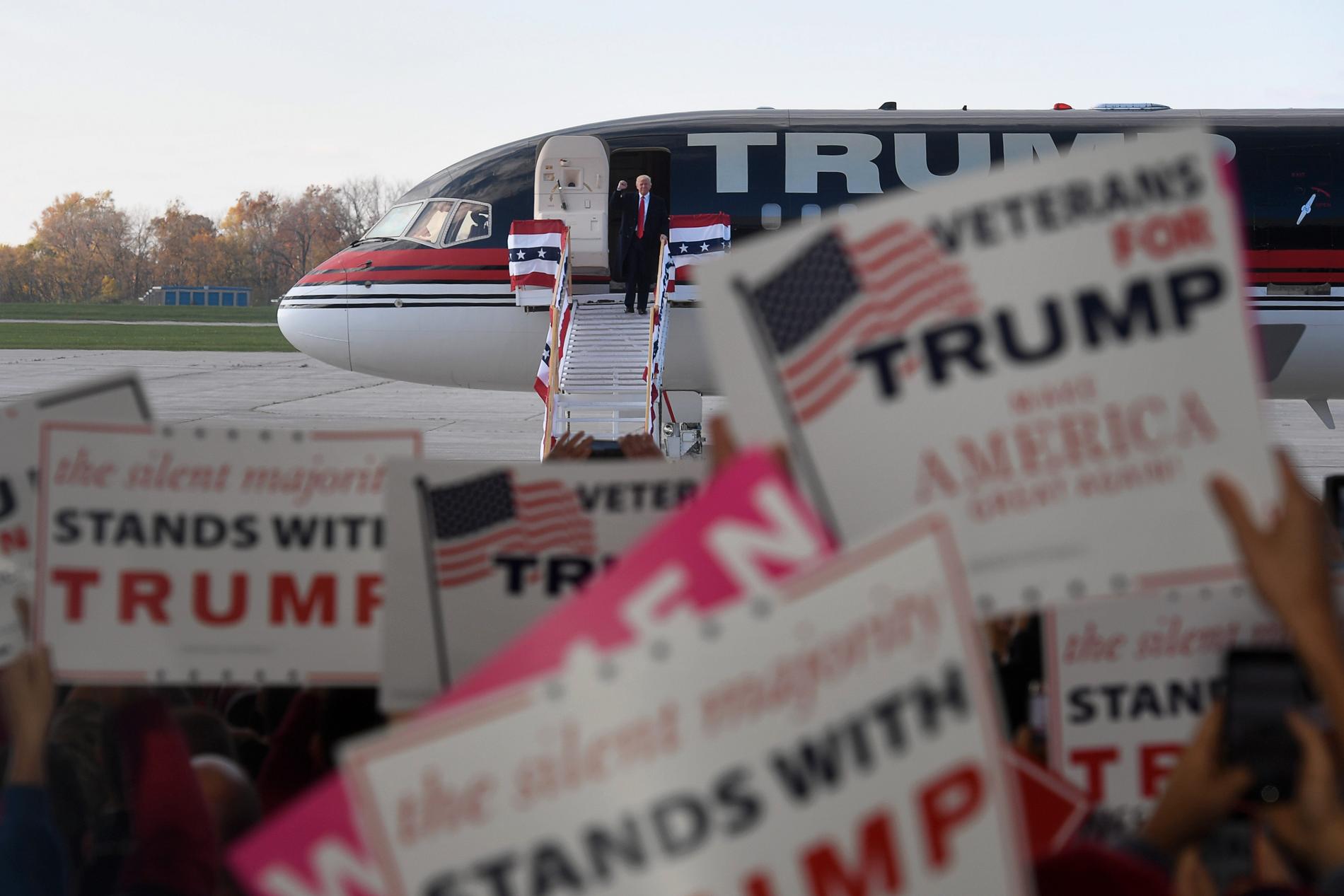 Donald Trump i Wilmington, Ohio, under sin presidentkampanj. 