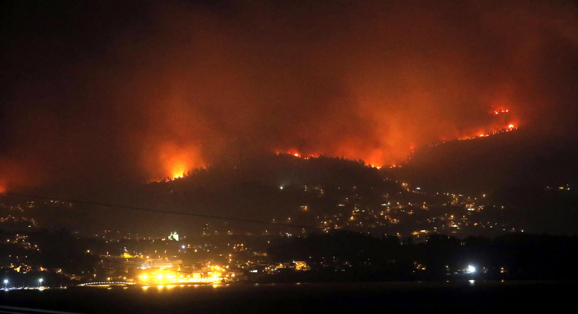 Skogsbranden i norra Spanien. 