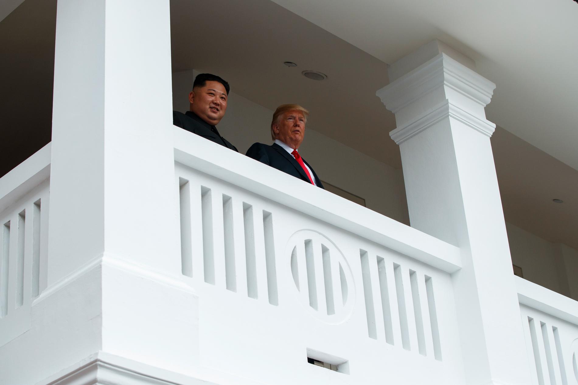 Kim Jong-Un och Donald Trump under toppmötet på lyxhotellet Capella.