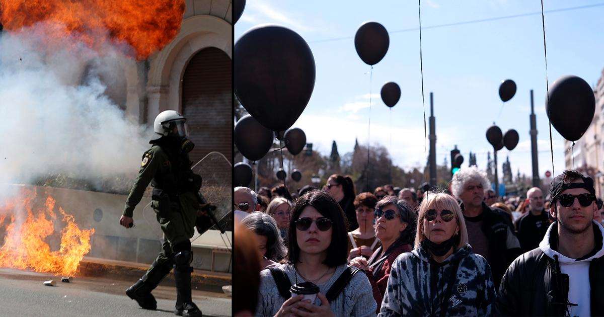 Våldsamma protester under de svarta ballongerna