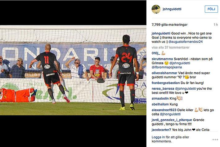 Guidetti satte straffen själv och tackar fansen på Instagram.